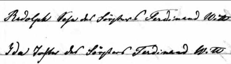 death records of children of Ferdinand Witt
