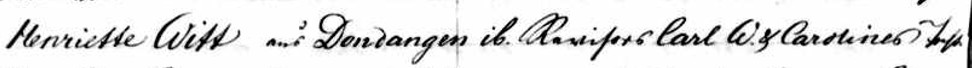 confirmation Henrietta Witt d.o Carl Witt